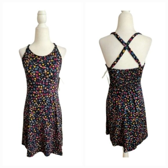 NEW Women's Good Luck Gem Multi Colored Cross Back Strap Sundress SZ Small NWT - Picture 1 of 5